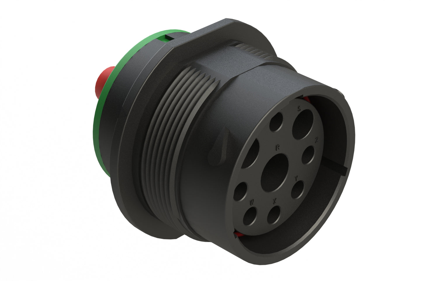 AHDP04-24-09SN-SRA 9 Position Receptacle, Socket, Shell Size 24, Normal Diameter Seal (Green Adapter), Smooth Ring Adapter. HDP24-24-9SN