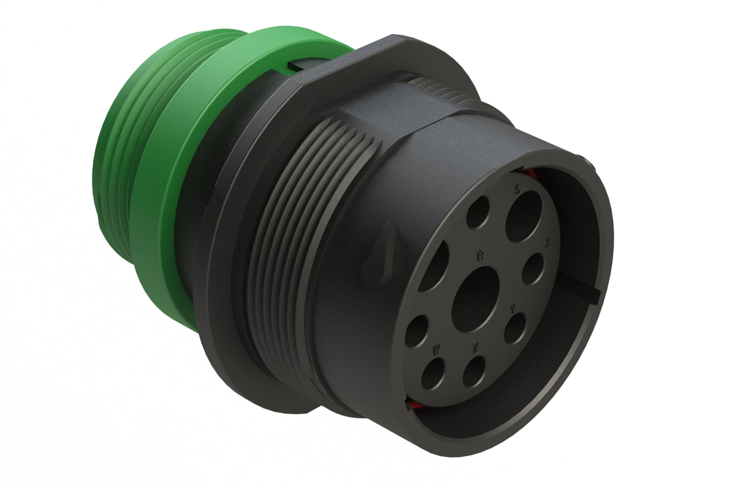 AHDP04-24-09SN-STA 9 Position Receptacle, Socket, Shell Size 24, Normal Diameter Seal (Green Adapter), Small Thread Adapter. HDP24-24-9SN-L015