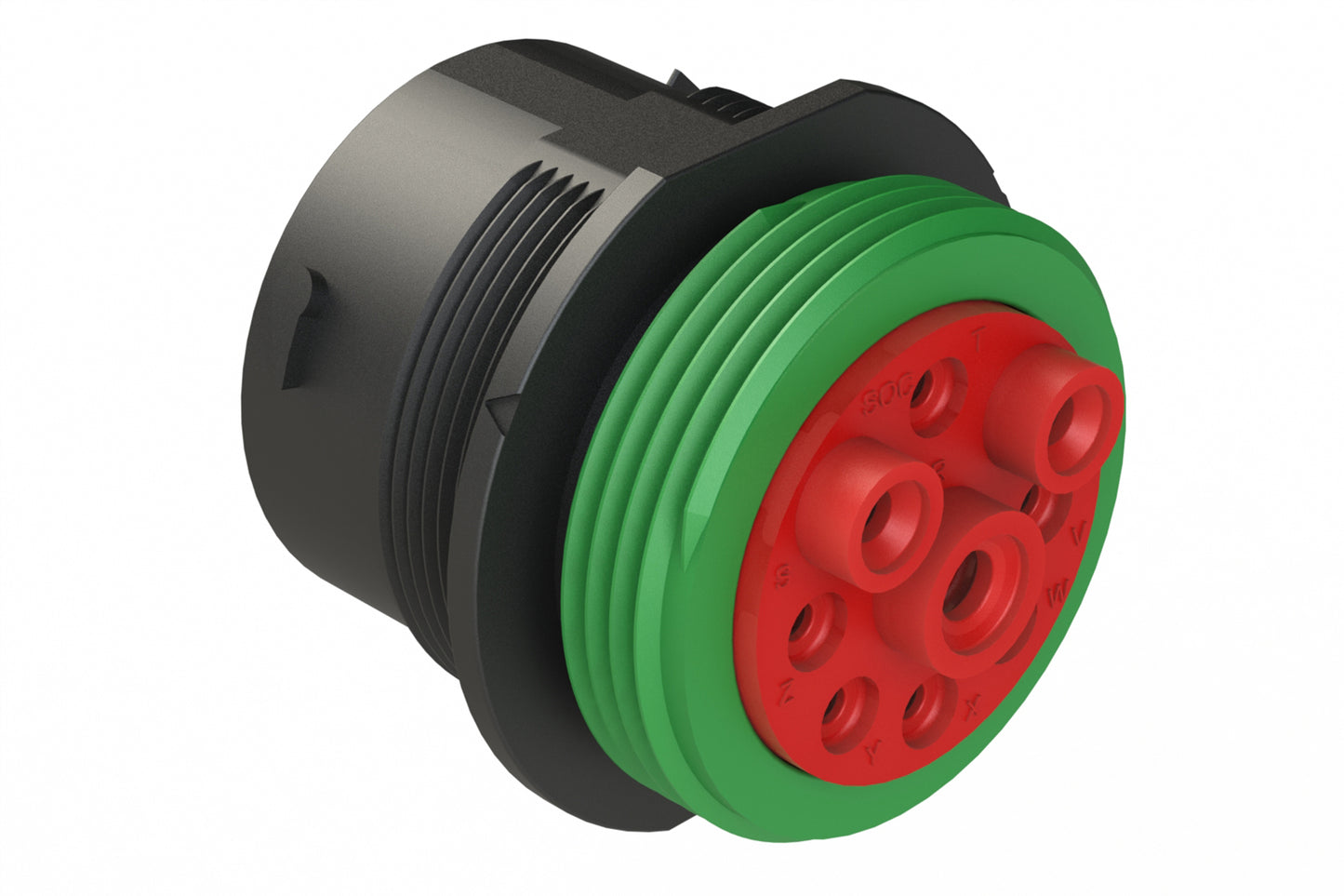 AHDP04-24-09SN-WTA 9 Position Receptacle, Socket, Shell Size 24, Normal Diameter Seal (Green Adapter), Wide Thread Adapter