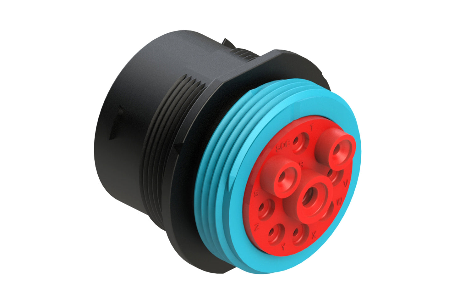 AHDP04-24-09SR-WTA 9 Position Receptacle, Socket, Shell Size 24, Reduced Diameter Seal (Blue Adapter), Wide Thread Adapter. HDP24-24-9SN-L024