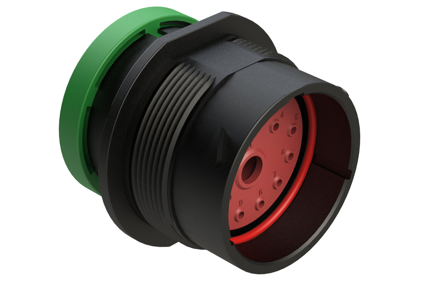 AHDP04-24-14PN-BRA 14 Position Receptacle, Pin, Shell Size 24, Normal Diameter Seal (Green Adapter), Backshell Ring Adapter. HDP24-24-14PN-L017