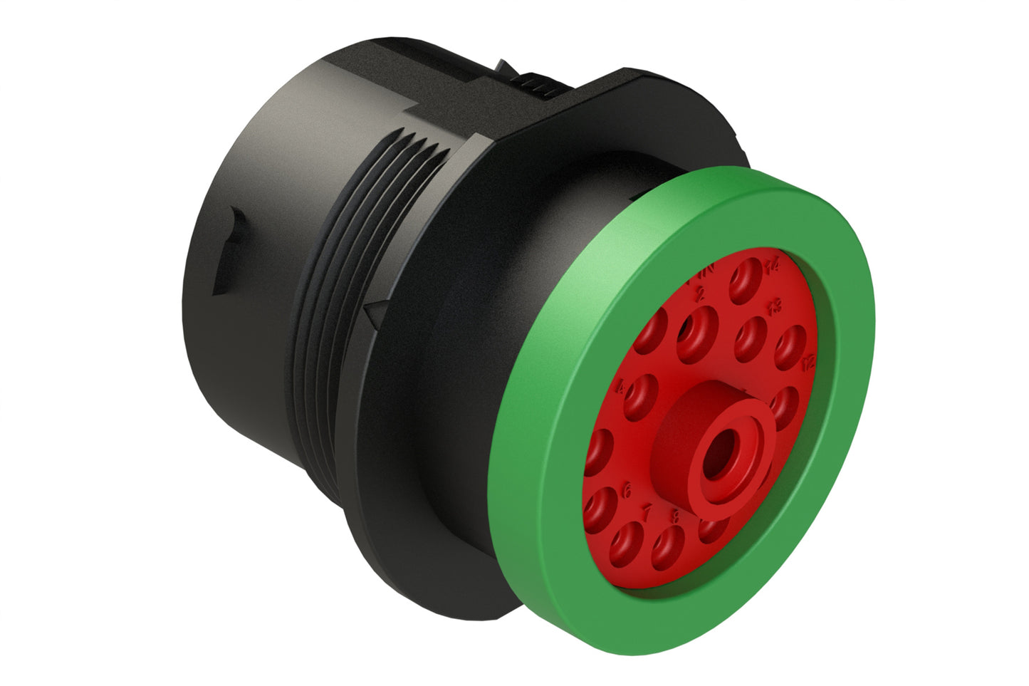 AHDP04-24-14PN-BRA 14 Position Receptacle, Pin, Shell Size 24, Normal Diameter Seal (Green Adapter), Backshell Ring Adapter. HDP24-24-14PN-L017