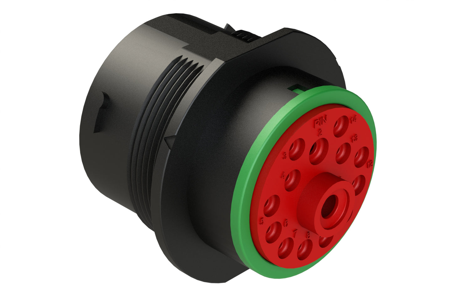 AHDP04-24-14PN-SRA 14 Position Receptacle, Pin, Shell Size 24, Normal Diameter Seal (Green Adapter), Smooth Ring Adapter. HDP24-24-14PN