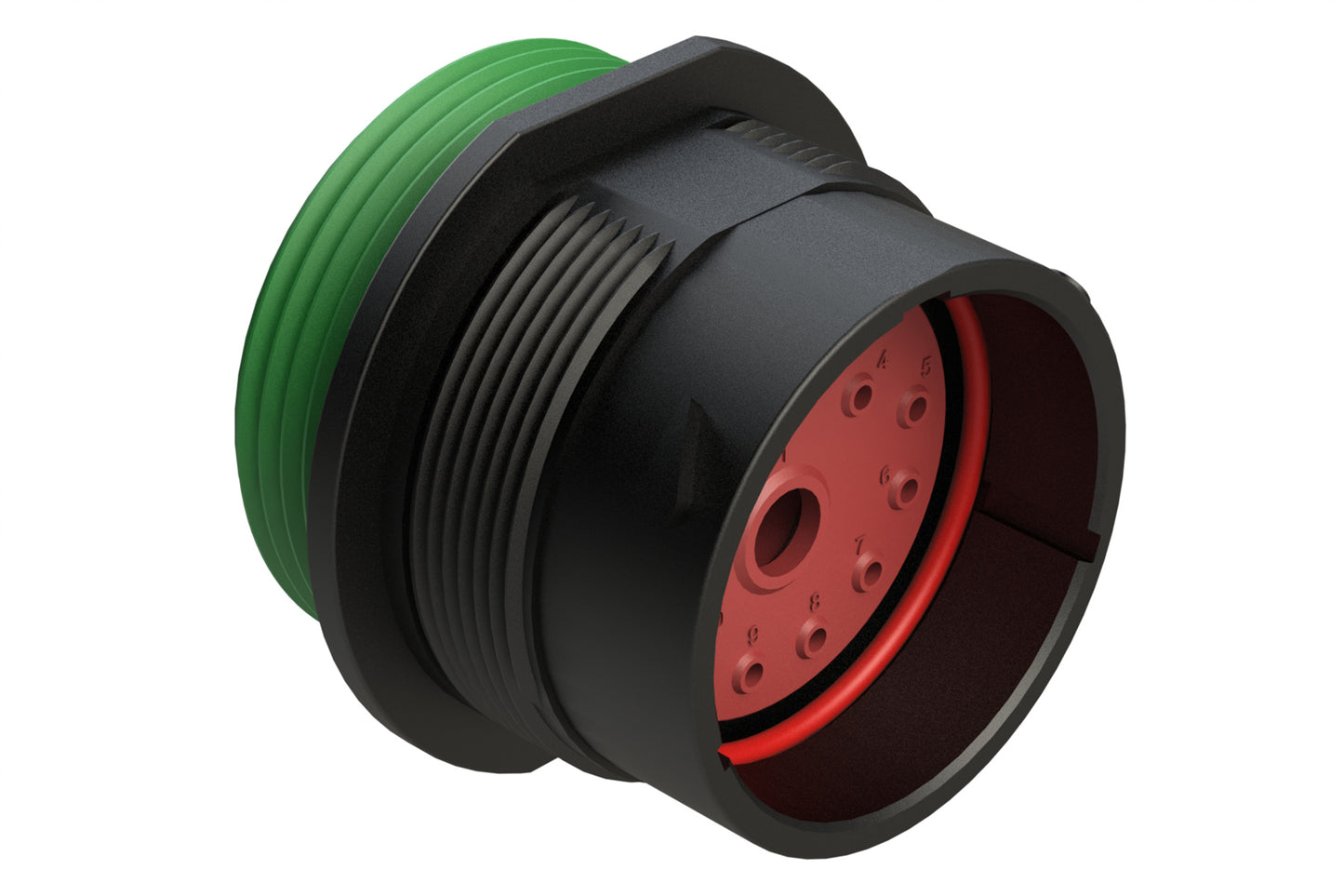 AHDP04-24-14PN-WTA 14 Position Receptacle, Pin, Shell Size 24, Normal Diameter Seal (Green Adapter), Wide Thread Adapter. HDP24-24-14PN-L024