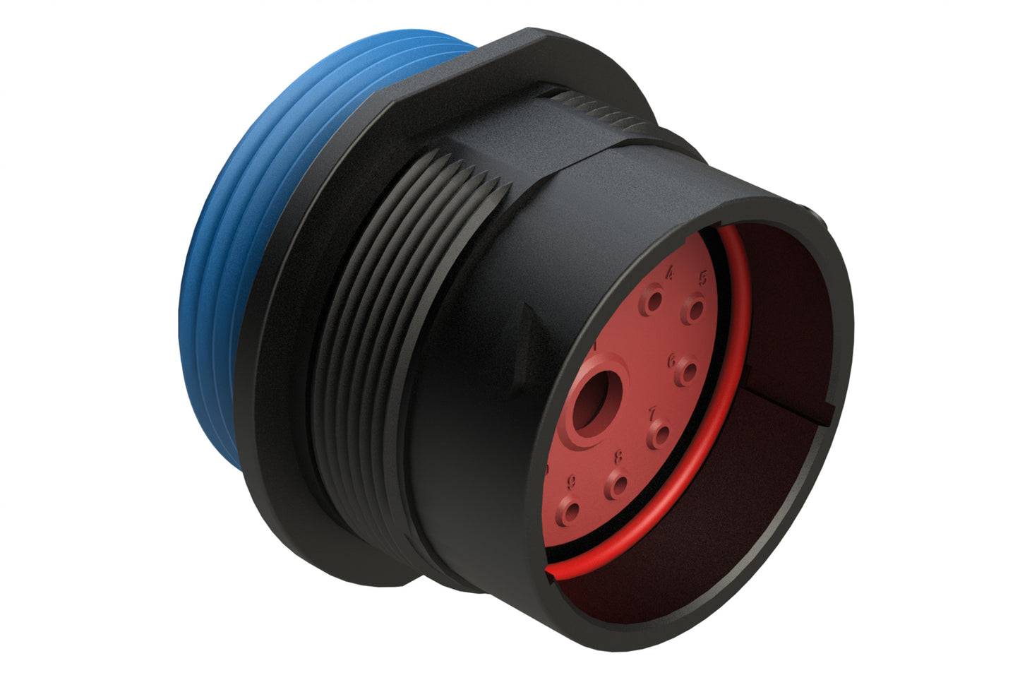 AHDP04-24-14PR-WTA 14 Position Receptacle, Pin, Shell Size 24, Reduced Diameter Seal (Blue Adapter), Wide Thread Adapter. HDP24-24-14PE-L024