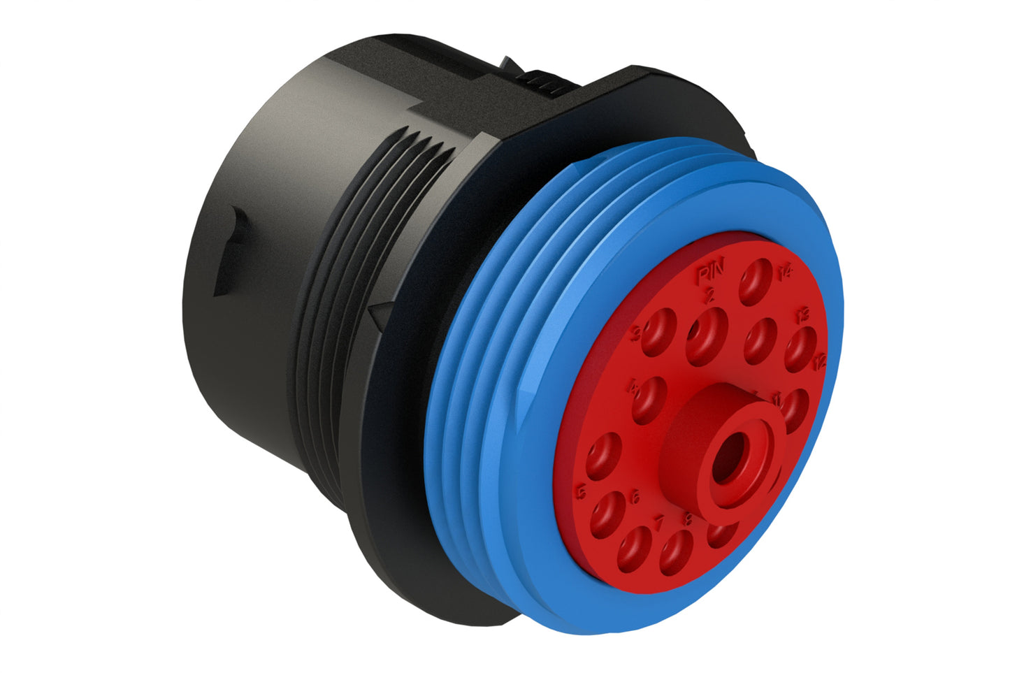 AHDP04-24-14PR-WTA 14 Position Receptacle, Pin, Shell Size 24, Reduced Diameter Seal (Blue Adapter), Wide Thread Adapter. HDP24-24-14PE-L024