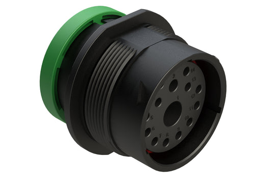 AHDP04-24-14SN-BRA 14 Position Receptacle, Socket, Shell Size 24, Normal Diameter Seal (Green Adapter), Backshell Ring Adapter. HDP24-24-14SN-L017