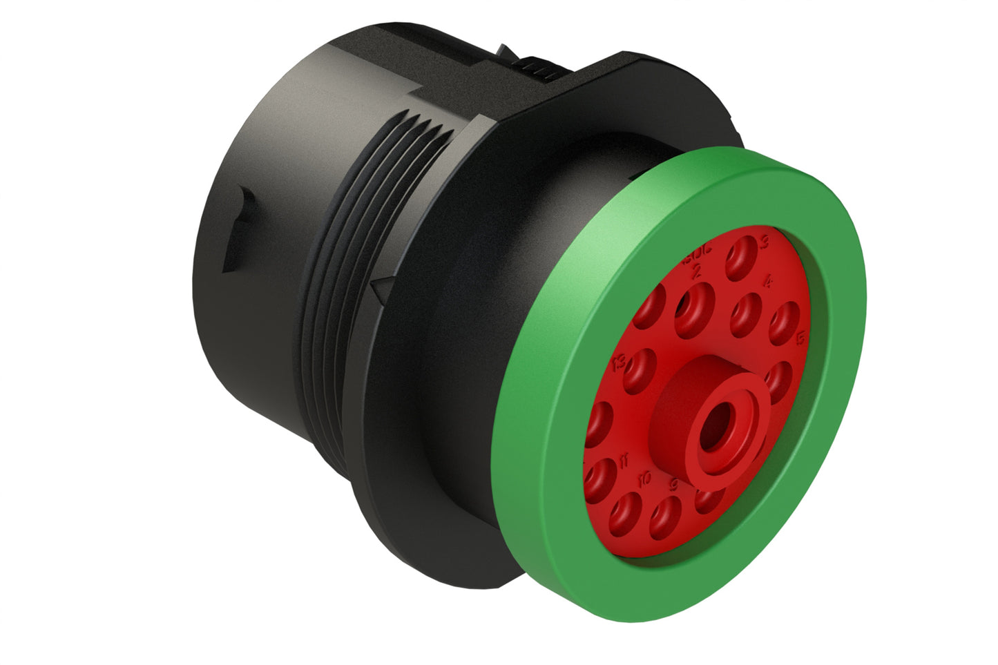 AHDP04-24-14SN-BRA 14 Position Receptacle, Socket, Shell Size 24, Normal Diameter Seal (Green Adapter), Backshell Ring Adapter. HDP24-24-14SN-L017