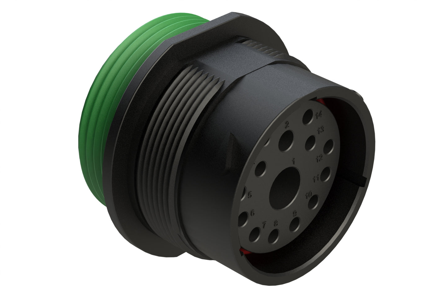 AHDP04-24-14SN-WTA 14 Position Receptacle, Socket, Shell Size 24, Normal Diameter Seal (Green Adapter), Wide Thread Adapter. HDP24-24-14SN-L024