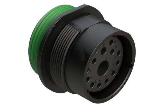 AHDP04-24-14SN-WTA 14 Position Receptacle, Socket, Shell Size 24, Normal Diameter Seal (Green Adapter), Wide Thread Adapter. HDP24-24-14SN-L024