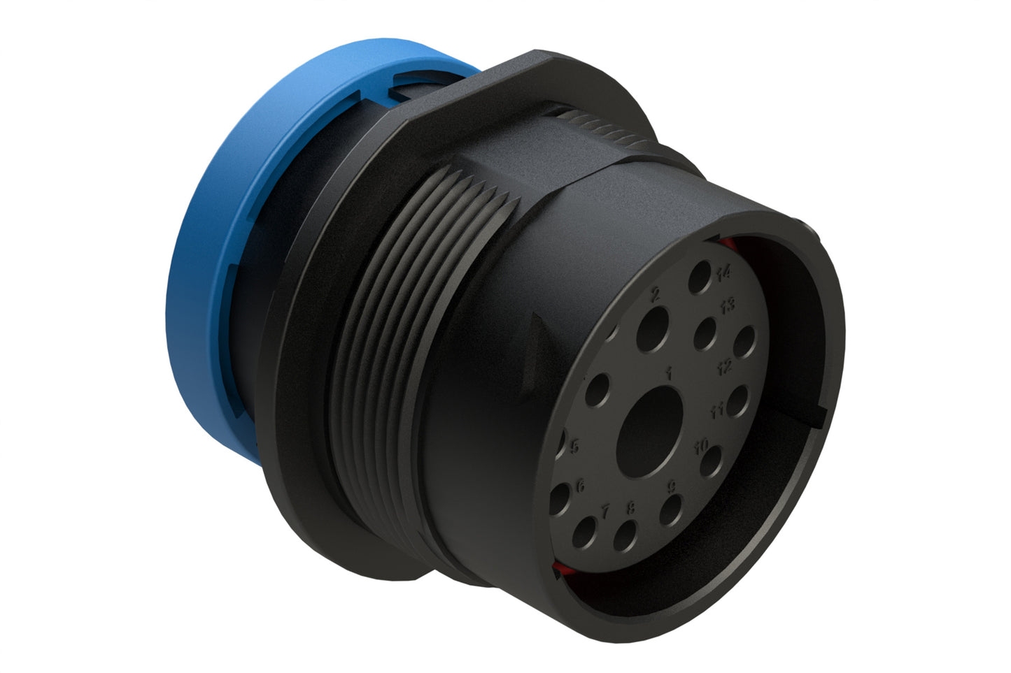 AHDP04-24-14SR-BRA 14 Position Receptacle, Socket, Shell Size 24, Reduced Diameter Seal (Blue Adapter), Backshell Ring Adapter. HDP24-24-14SE-L017