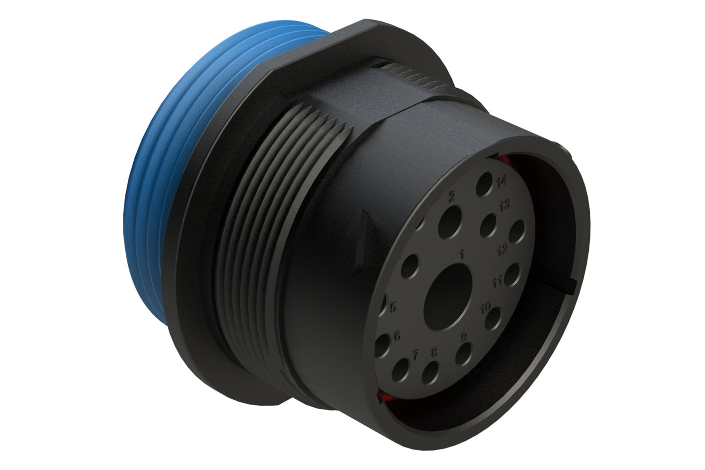 AHDP04-24-14SR-WTA 14 Position Receptacle, Socket, Shell Size 24, Reduced Diameter Seal (Blue Adapter), Wide Thread Adapter. HDP24-24-14SE-L024