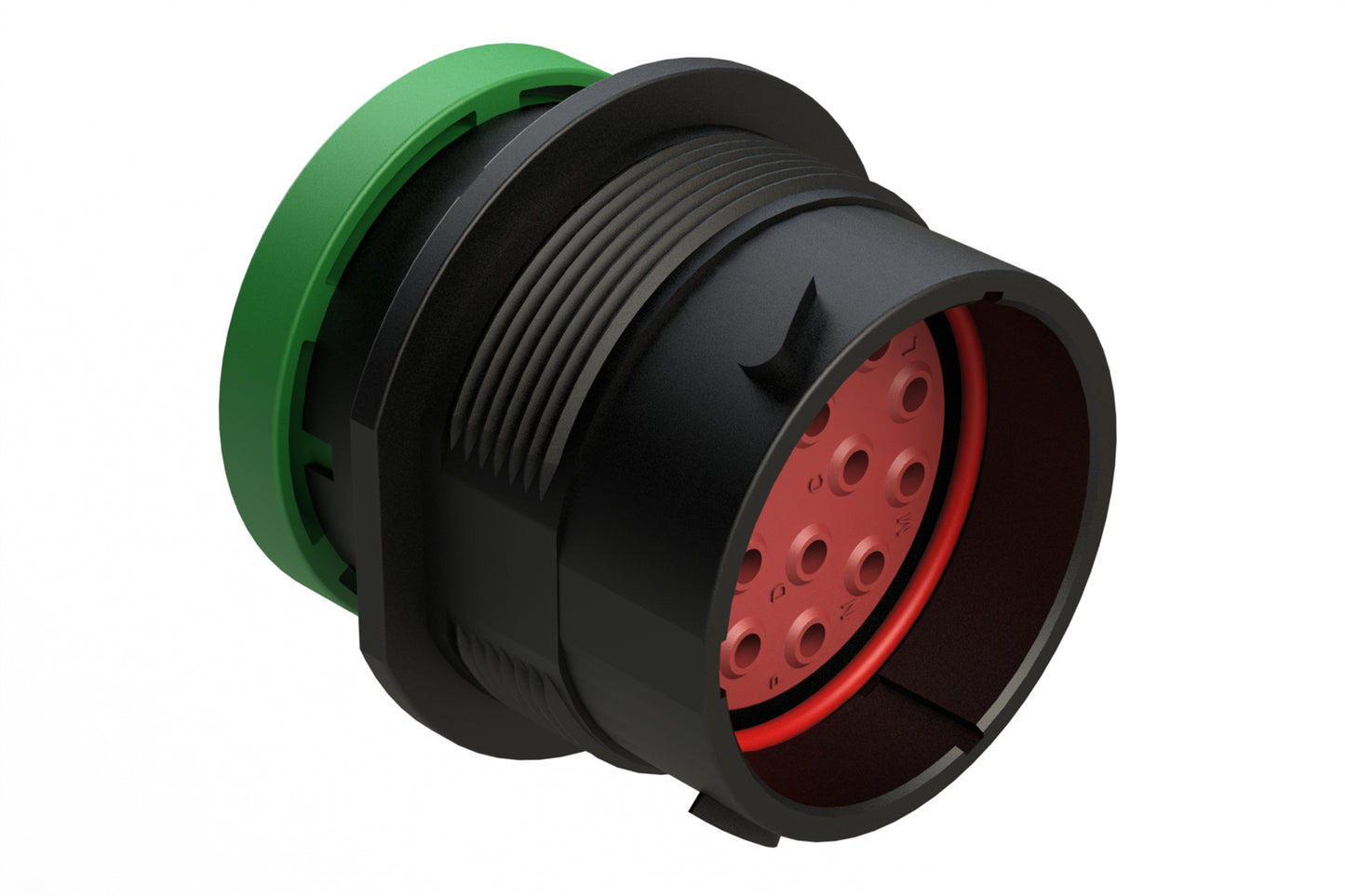 AHDP04-24-16PN-BRA 16 Position Receptacle, Pin, Shell Size 24, Normal Diameter Seal (Green Adapter), Backshell Ring Adapter. HDP24-24-16PN-L017