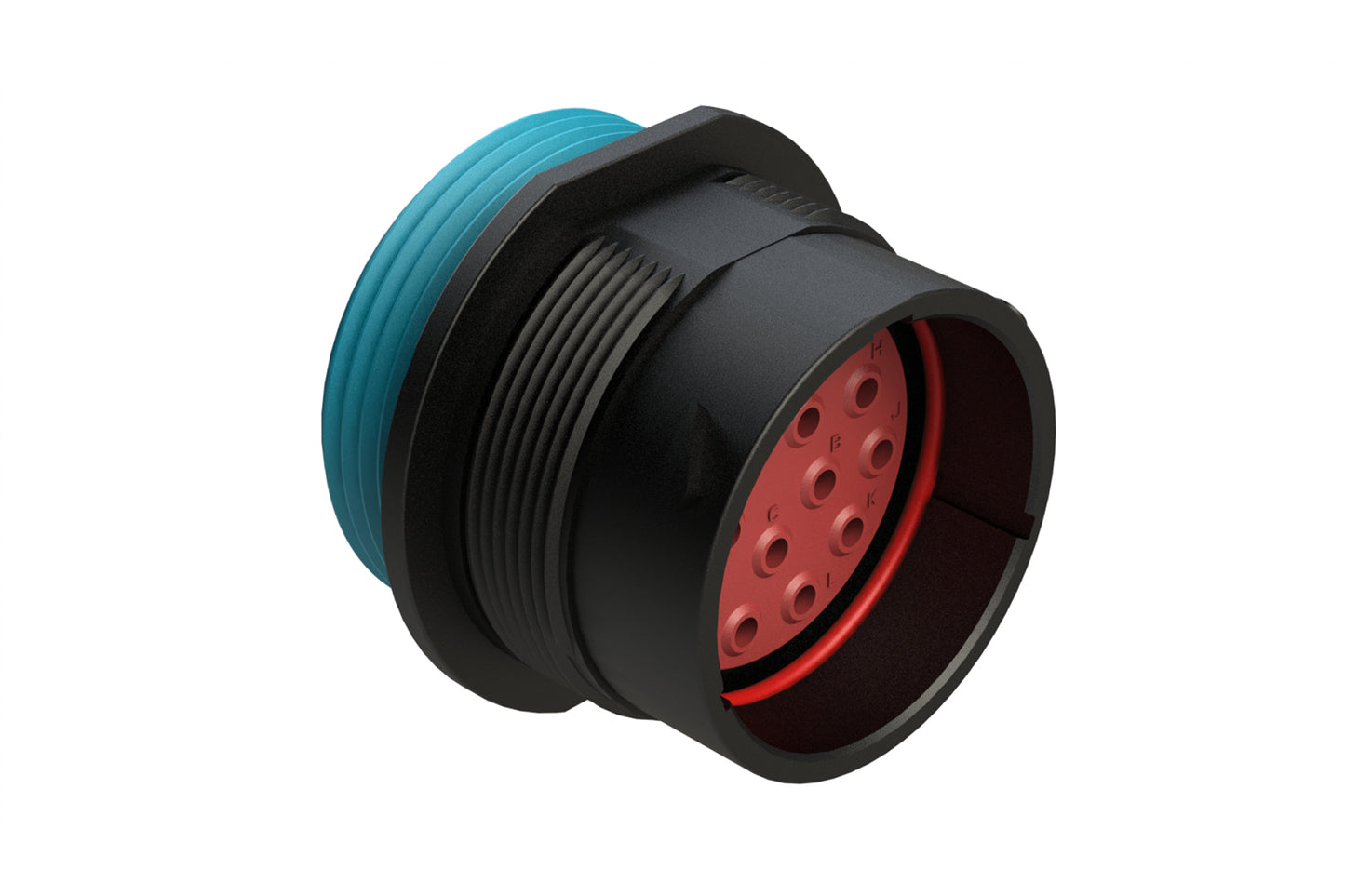 AHDP04-24-16PR-WTA 16 Position Receptacle, Pin, Shell Size 24, Reduced Diameter Seal (Blue Adapter), Wide Thread Adapter. HDP24-24-16PE-L024