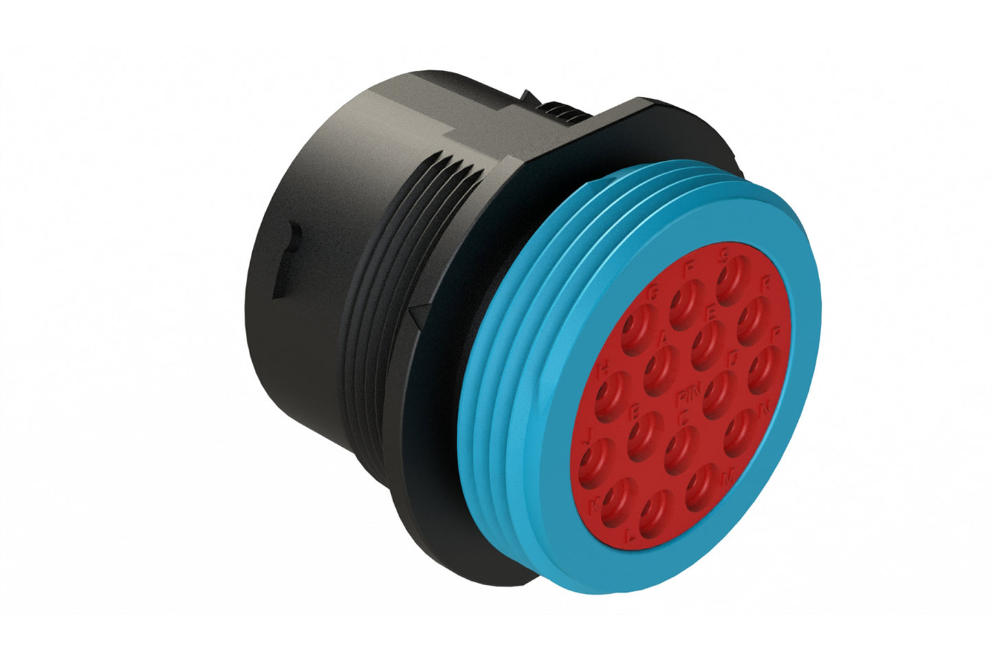 AHDP04-24-16PR-WTA 16 Position Receptacle, Pin, Shell Size 24, Reduced Diameter Seal (Blue Adapter), Wide Thread Adapter. HDP24-24-16PE-L024