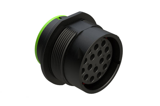 AHDP04-24-16SN-SRA 16 Position Receptacle, Socket, Shell Size 24, Normal Diameter Seal (Green Adapter), Smooth Ring Adapter, Dustcap Included. HDP24-24-16SN