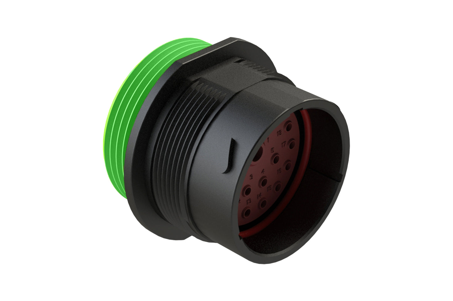 AHDP04-24-18PN-WTA 18 Position, Receptacle, Pin, Shell Size 24, Normal Diameter Seal (Green Adapter), Wide Thread Adapter. HDP24-24-18PN-L024