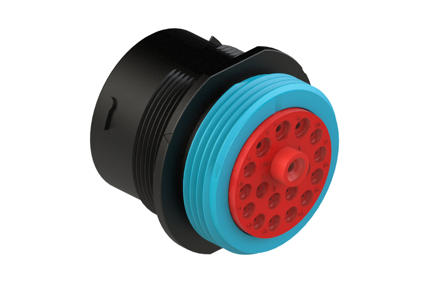 AHDP04-24-18PR-WTA 18 Position Receptacle, Pin, Shell Size 24, Reduced Diameter Seal (Blue Adapter), Wide Thread Adapter. HDP24-24-18PE-L024