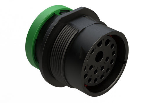AHDP04-24-18SN-BRA 18 Position Receptacle, Socket, Shell Size 24, Normal Diameter Seal (Green Adapter), Backshell Ring Adapter. HDP24-24-18SN-L017