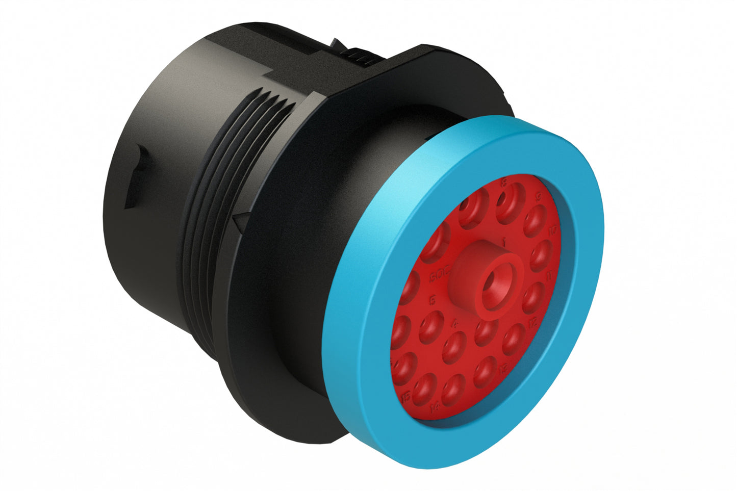 AHDP04-24-18SR-BRA 18 Position Receptacle, Socket, Shell Size 24, Reduced Diameter Seal (Blue Adapter), Backshell Ring Adapter. HDP24-24-18SE-L017