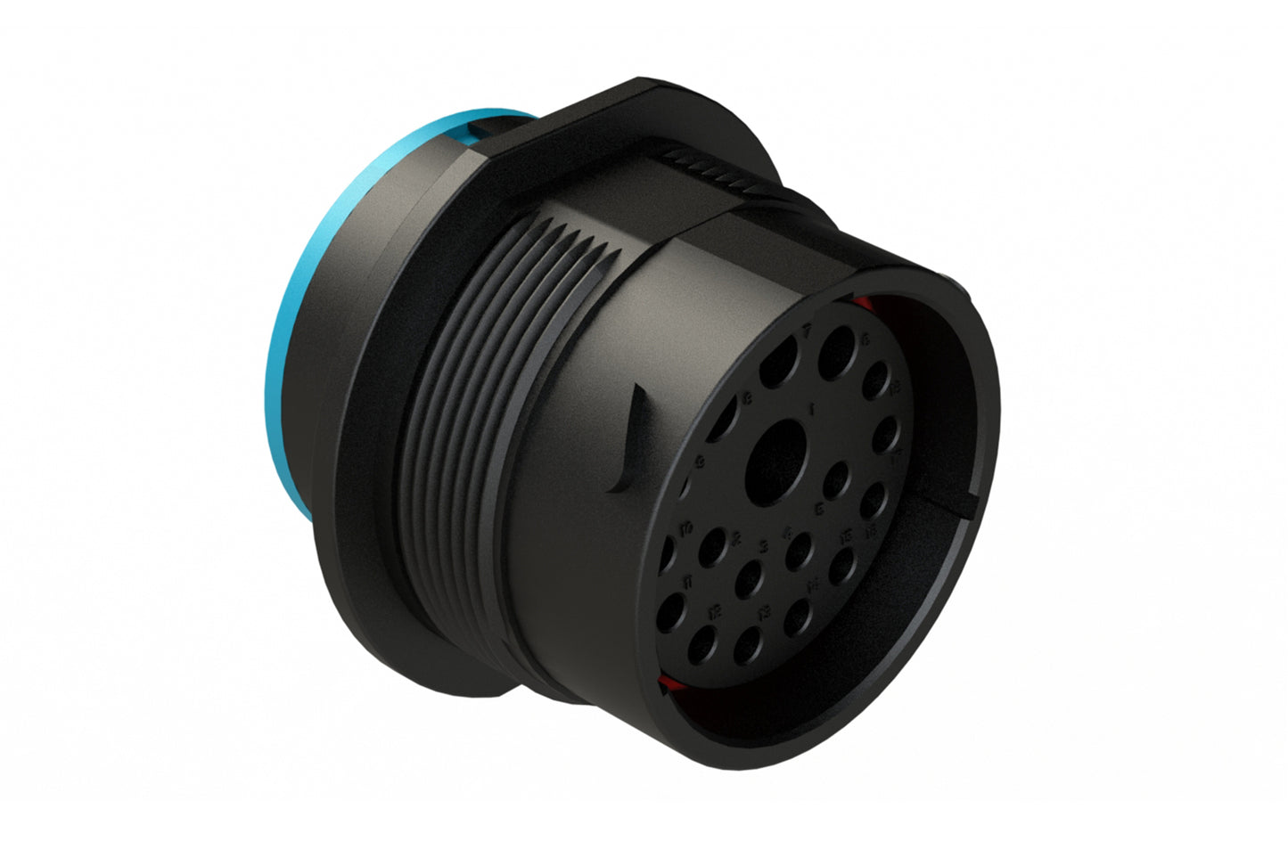 AHDP04-24-18SR-SRA 18 Position Receptacle, Socket, Shell Size 24, Reduced Diameter Seal (Blue Adapter), Smooth Ring Adapter. HDP24-24-18SE