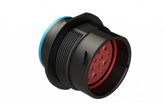 AHDP04-24-19PR-SRA 19 Position Receptacle, Pin, Shell Size 24, Reduced Diameter Seal (Blue Adapter), Smooth Ring Adapter, Dustcap Included. HDP24-24-19PE