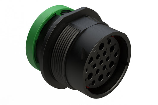 AHDP04-24-19SN-BRA 19 Position Receptacle, Socket, Shell Size 24, Normal Diameter Seal (Green Adapter), Backshell Ring Adapter. HDP24-24-19SN-L017