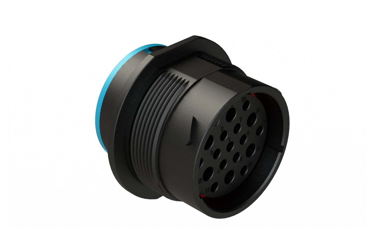 AHDP04-24-19SR-SRA 19 Position Receptacle, Socket, Shell Size 24, Reduced Diameter Seal (Blue Adapter), Smooth Ring Adapter. HDP24-24-19SE