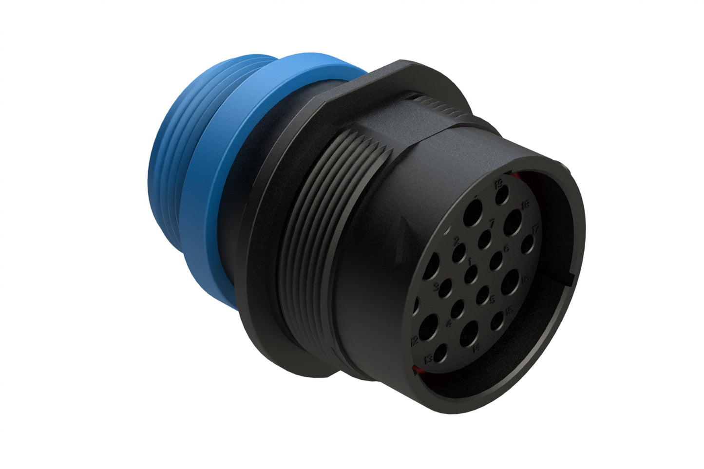AHDP04-24-19SR-STA 19 Position Receptacle, Socket, Shell Size 24, Reduced Diameter Seal (Blue Adapter), Small Thread Adapter. HDP24-24-19SE-L015