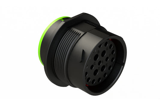 AHDP04-24-21SN-SRA 21 Position Receptacle, Socket, Shell Size 24, Normal Diameter Seal (Green Adapter), Smooth Ring Adapter. HDP24-24-21SN