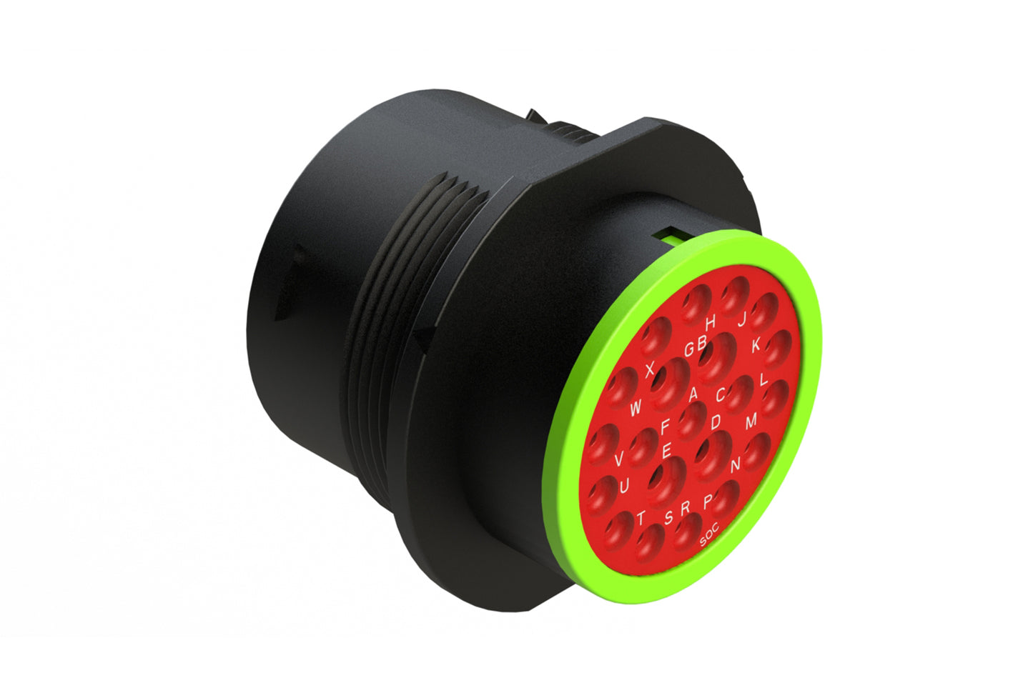 AHDP04-24-21SN-SRA 21 Position Receptacle, Socket, Shell Size 24, Normal Diameter Seal (Green Adapter), Smooth Ring Adapter. HDP24-24-21SN