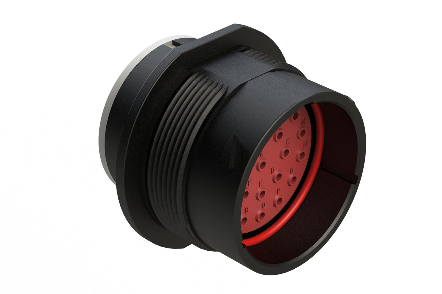 AHDP04-24-23PT-SRA 23 Position Receptacle, Pin, Shell Size 24, Plastic, Thin Diameter Seal (Grey Adapter), Smooth Ring Adapter (SRA). HDP24-24-23PT