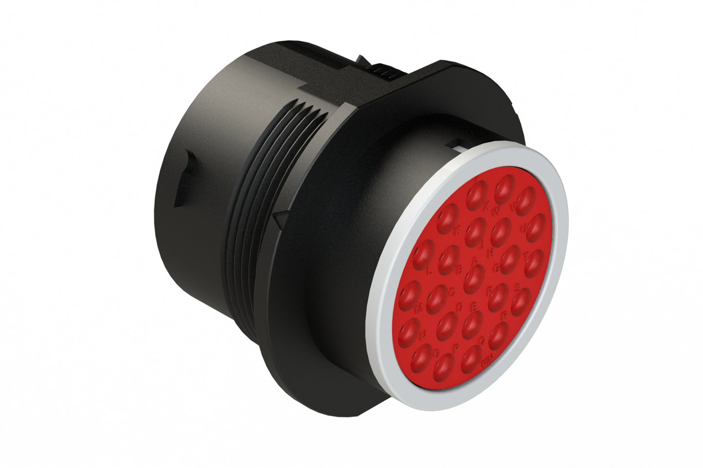 AHDP04-24-23PT-SRA 23 Position Receptacle, Pin, Shell Size 24, Plastic, Thin Diameter Seal (Grey Adapter), Smooth Ring Adapter (SRA). HDP24-24-23PT