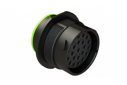 AHDP04-24-23SN-SRA 23 Position Receptacle, Socket, Shell Size 24, Normal Diameter Seal (Green Adapter), Smooth Ring Adapter, Dustcap Included. HDP24-24-23SN