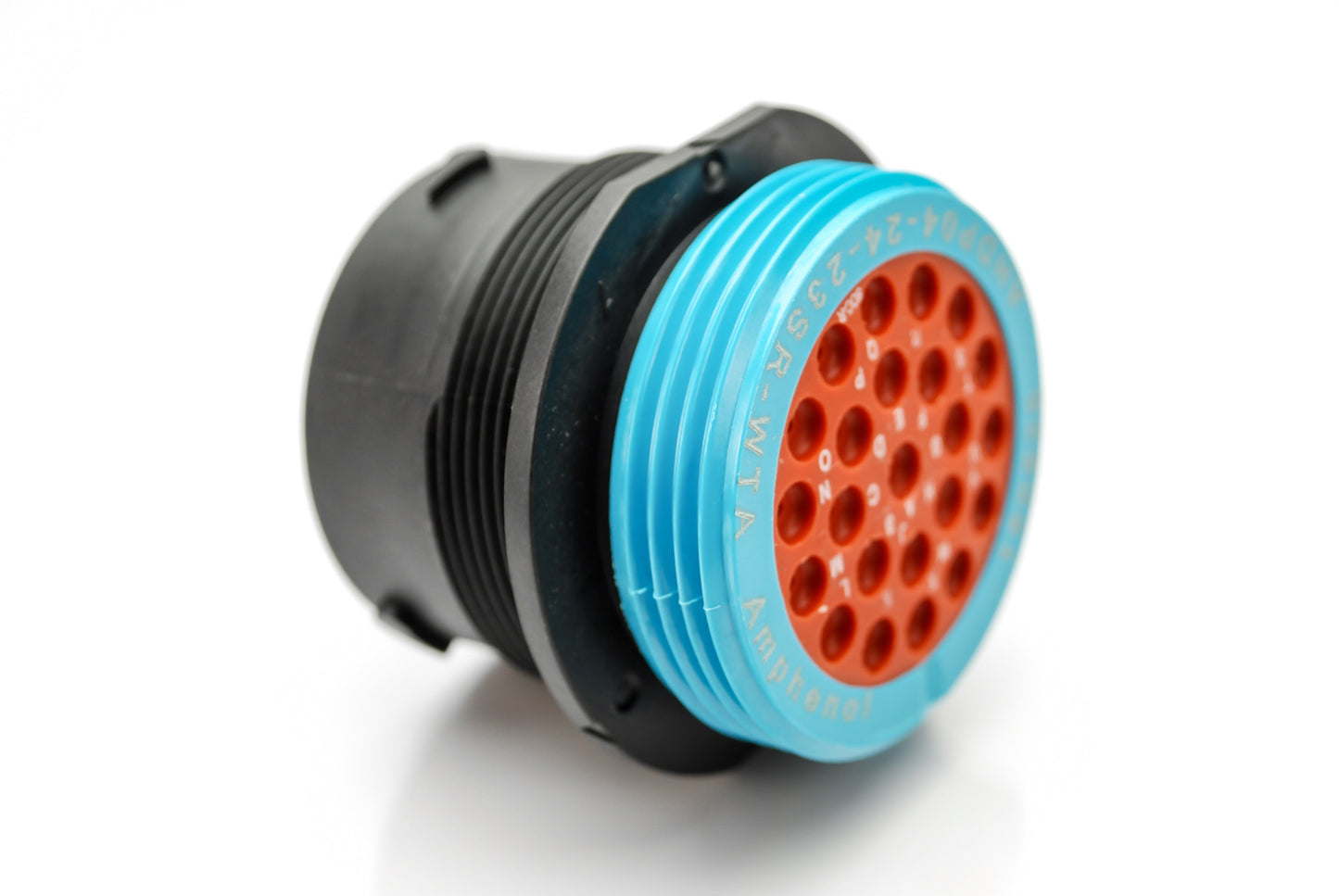 AHDP04-24-23SR-WTA 23 Position Receptacle, Socket, Shell Size 24, Reduced Diameter Seal (Blue Adapter), Wide Thread Adapter. HDP24-24-23SE-L024