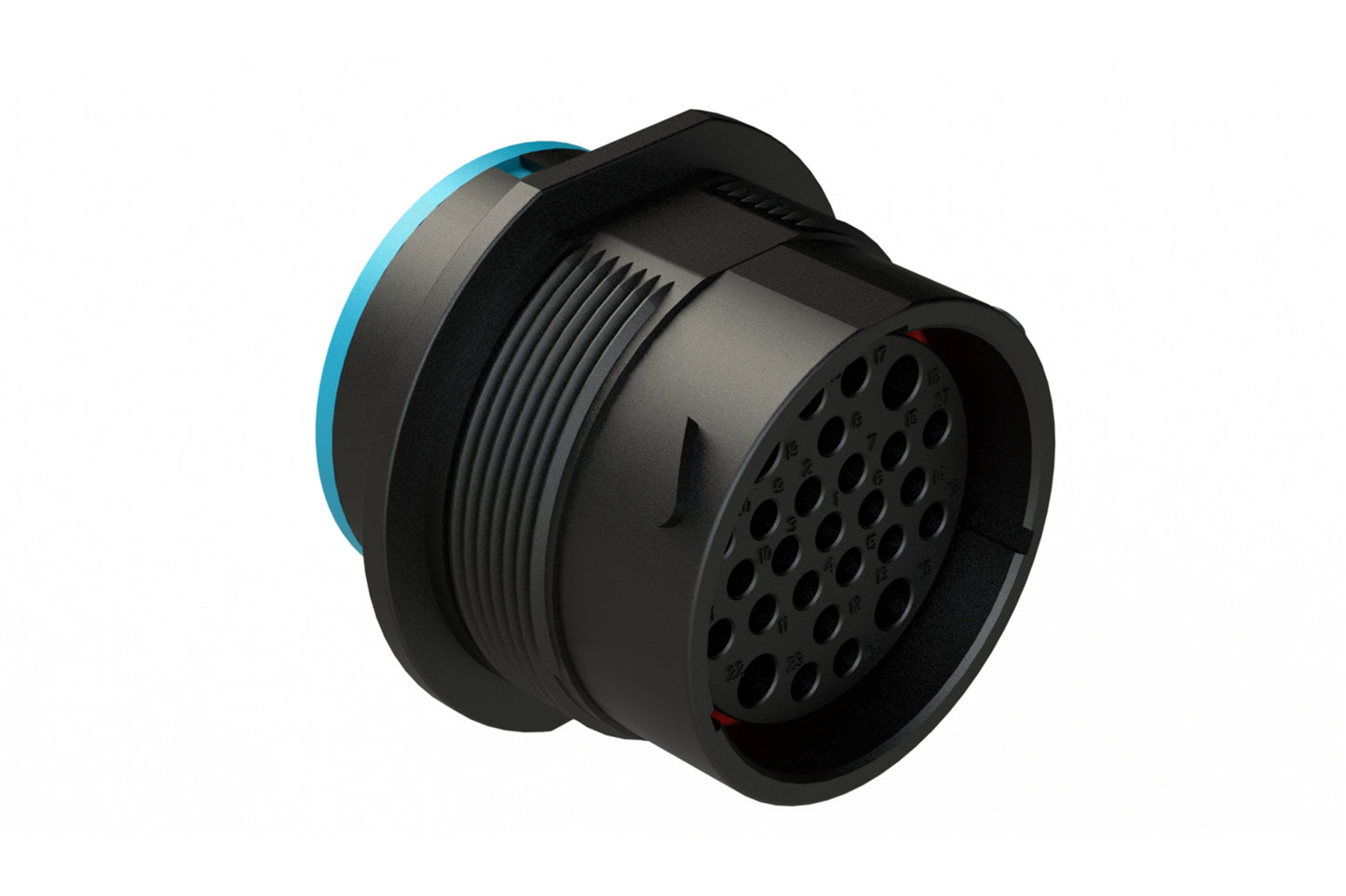 AHDP04-24-27SR-SRA 27 Position Receptacle, Socket, Shell Size 24, Reduced Diameter Seal (Blue Adapter), Smooth Ring Adapter, Dustcap Included