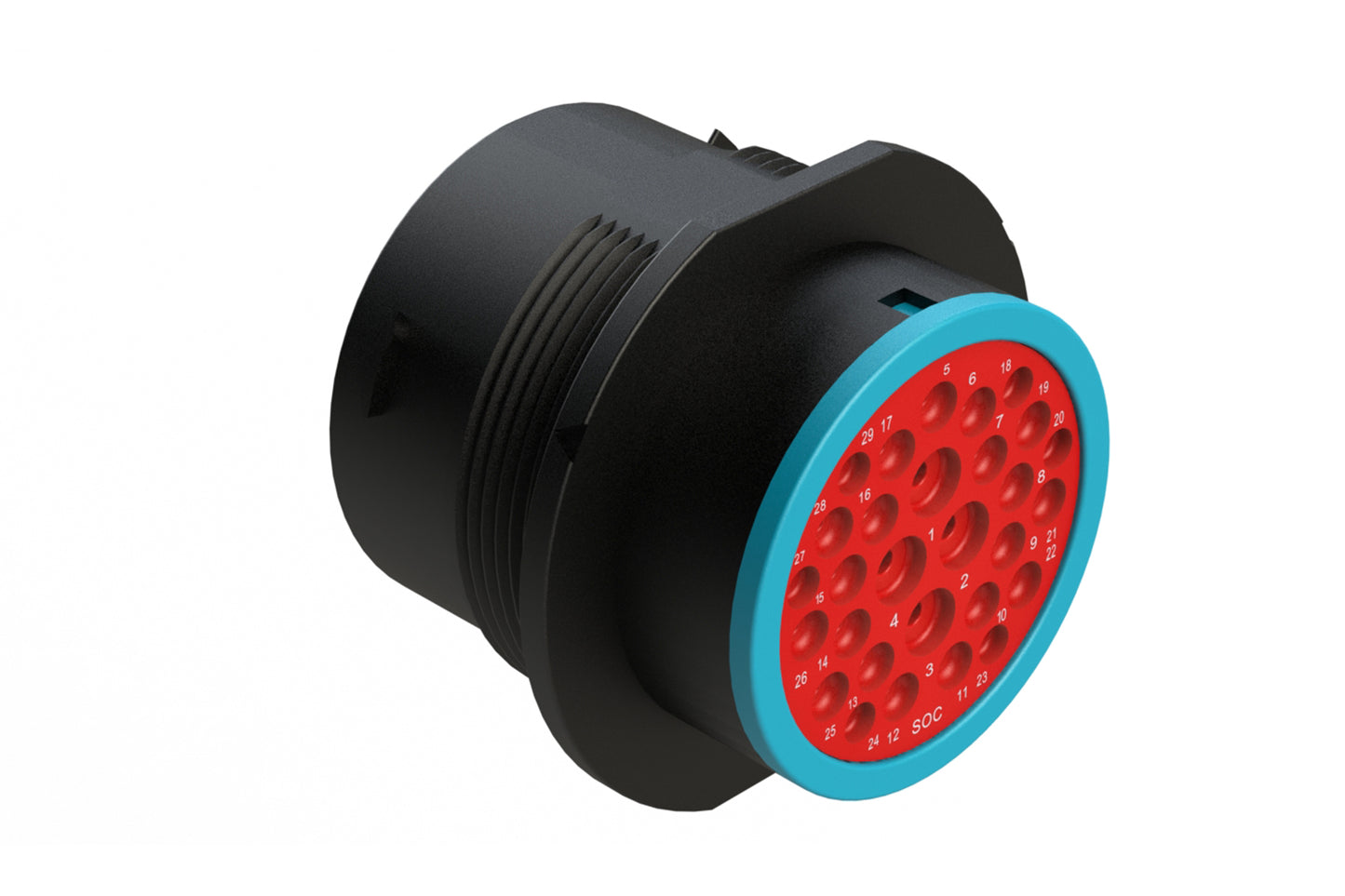 AHDP04-24-29SR-SRA 29 Position Receptacle, Socket, Shell Size 24, Reduced Diameter Seal (Blue Adapter), Smooth Ring Adapter, Dustcap Included. HDP24-24-29SE