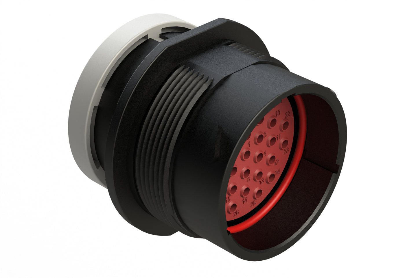 AHDP04-24-31PT-BRA 31 Position Receptacle, Pin, Shell Size 24, Thin Diameter Seal (Grey Adapter), Backshell Ring Adapter. HDP24-24-31PT-L017