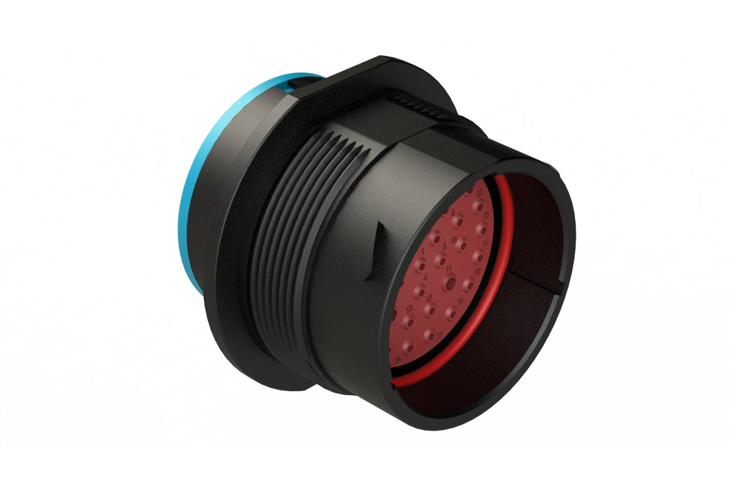 AHDP04-24-35PR-SRA 35 Position Receptacle, Pin, Shell Size 24, Reduced Diameter Seal (Blue Adapter), Smooth Ring Adapter, Dustcap Included. HDP24-24-35PE