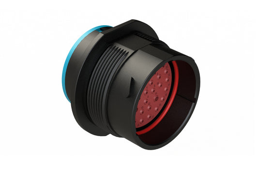 AHDP04-24-35PR-SRA 35 Position Receptacle, Pin, Shell Size 24, Reduced Diameter Seal (Blue Adapter), Smooth Ring Adapter, Dustcap Included. HDP24-24-35PE