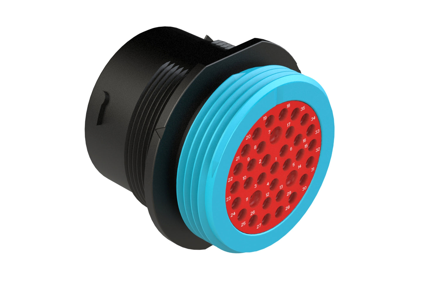 AHDP04-24-35PR-WTA 35 Position Receptacle, Pin, Shell Size 24, Reduced Diameter Sea (Blue Adapter)l, Wide Thread Adapter, Dustcap Included. HDP24-24-35PN-L024, HDP24-24-35PE-L024