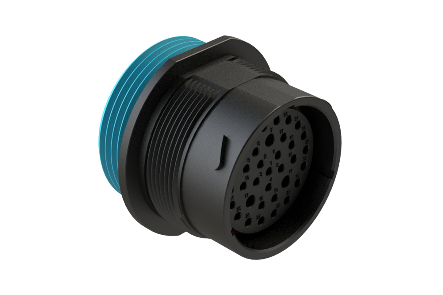 AHDP04-24-35SR-WTA 35 Position Receptacle, Socket, Shell Size 24, Reduced Diameter Seal (Blue Adapter), Wide Thread Adapter. HDP24-24-35SN-L024