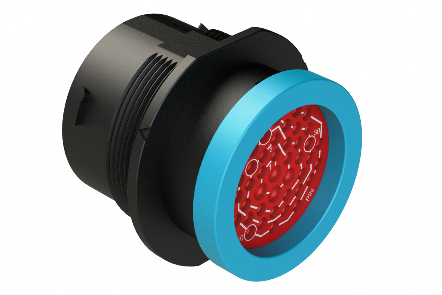 AHDP04-24-47PR-BRA 47 Position Receptacle, Pin, Shell Size 24, Reduced Diameter Seal (Blue Adapter), Backshell Ring Adapter. HDP24-24-47PE-L017