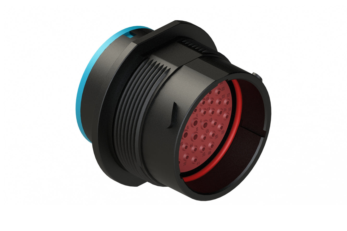 AHDP04-24-47PR-SRA 47 Position Receptacle, Pin, Shell Size 24, Reduced Diameter Seal (Blue Adapter), Smooth Ring Adapter. Dustcap Included. HDP24-24-47PE