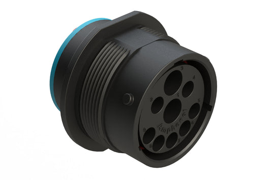 AHDP04-24-91PR-SRA 9 Position ISOBUS Receptacle, Pin, Shell Size 24, Reduced Diameter Seal (Blue Adapter), Smooth Ring Adapter. HDP24-24-91PE-P064