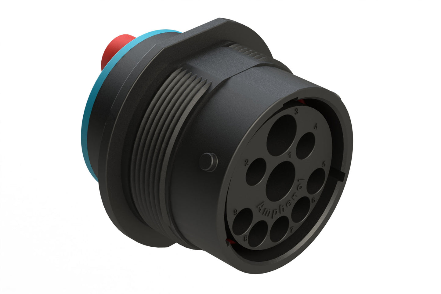 AHDP04-24-91PR16-SRA 9 Position ISOBUS Receptacle, Pin, Shell Size 24, Reduced Diameter Seal (Blue Adapter), Smooth Ring Adapter. Note: Use (Size 8) PN# AT60-204-08141-16 contacts for 6AWG/16mm² applications