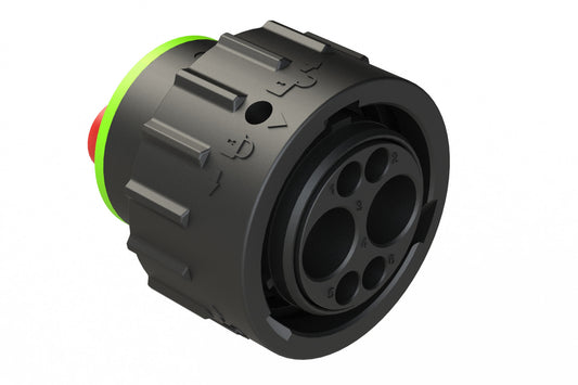 AHDP06-18-06PN-SRAC030 2 Position Plug, Pin, Shell Size 18, Normal Diameter Seal (Green Adapter), Smooth Ring Adapter. HDP26-18-6PN-C030