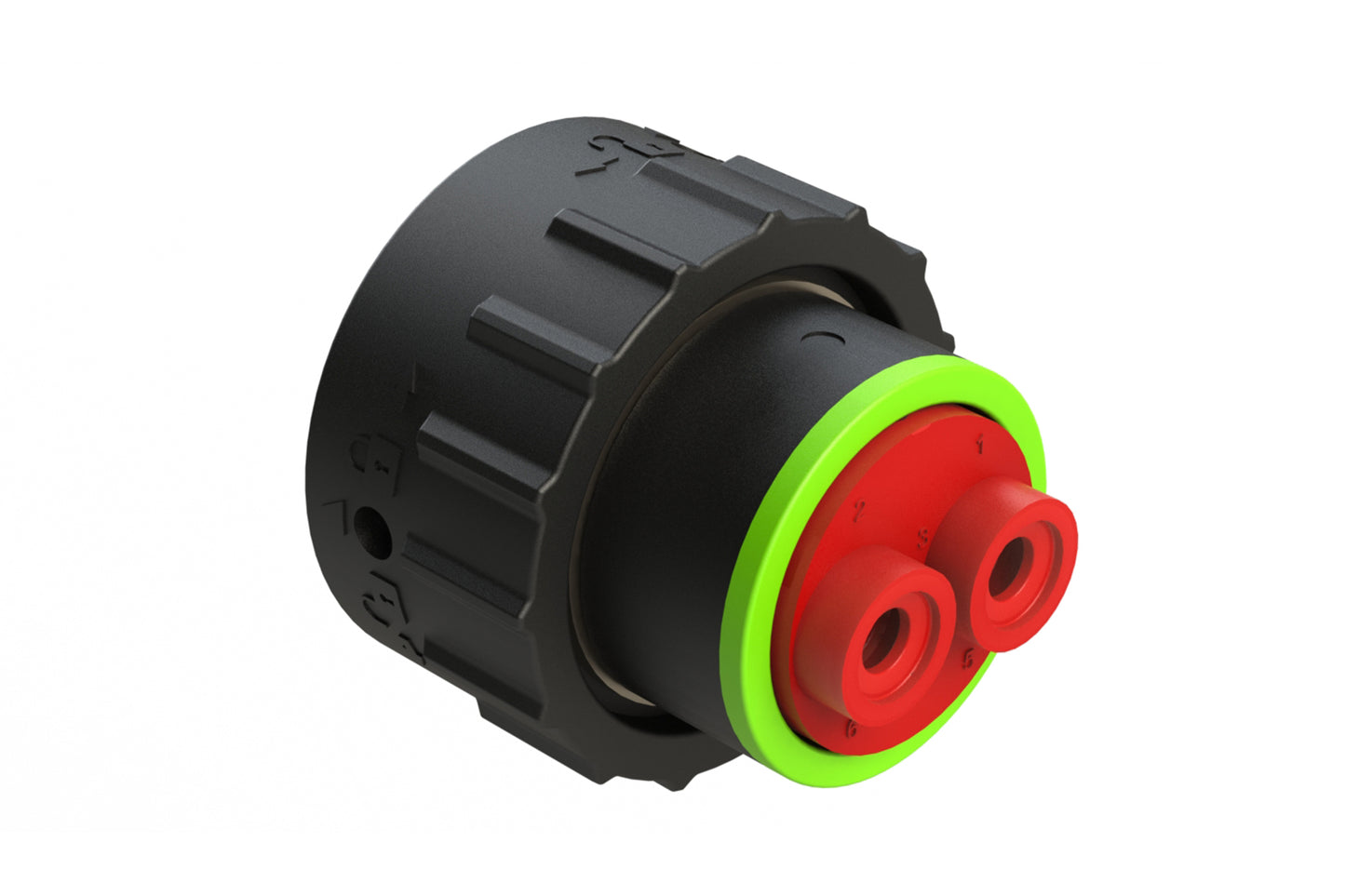 AHDP06-18-06PN-SRAC030 2 Position Plug, Pin, Shell Size 18, Normal Diameter Seal (Green Adapter), Smooth Ring Adapter. HDP26-18-6PN-C030