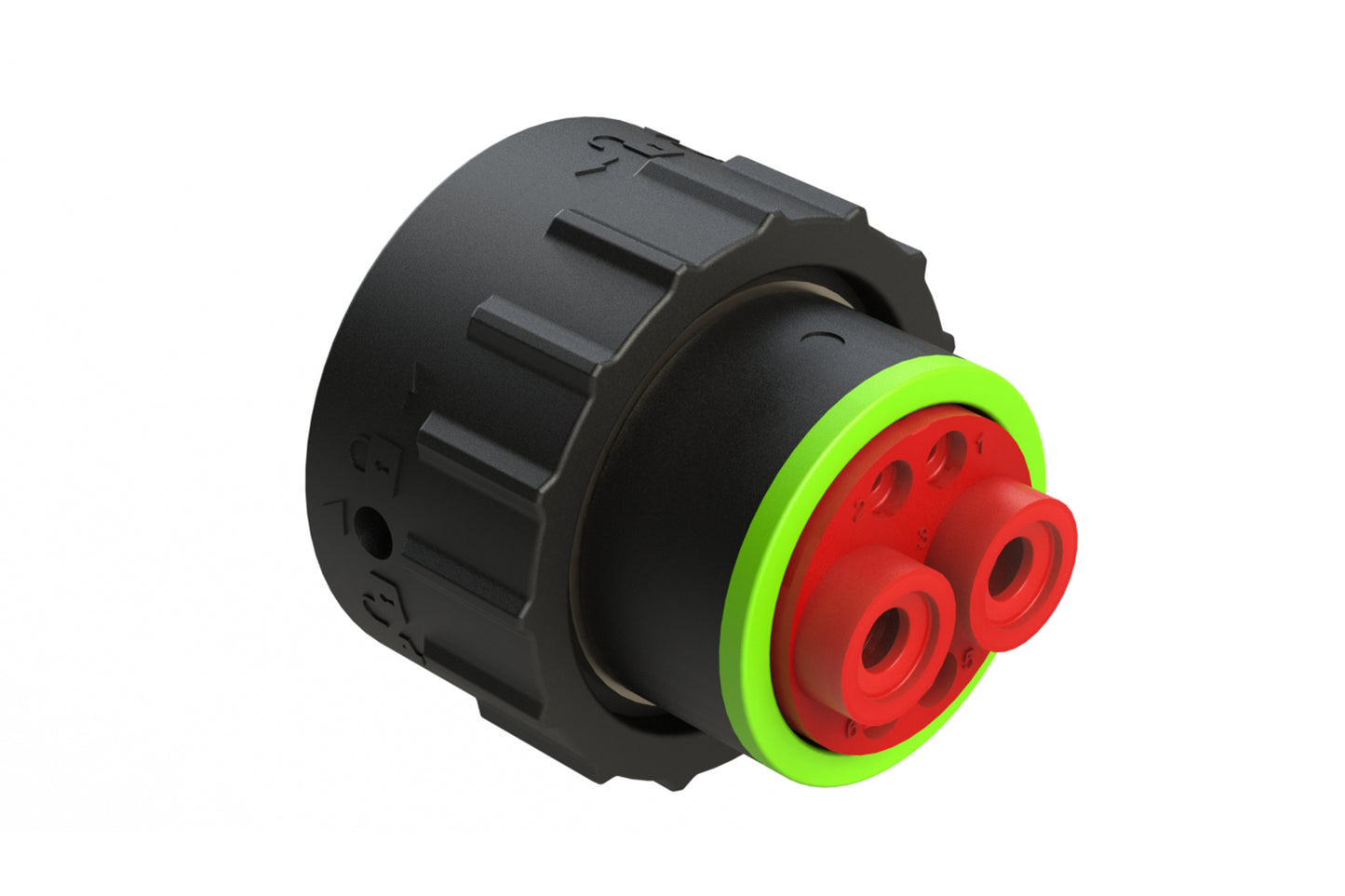 AHDP06-18-06PN-SRA 6 Position Plug, Pin, Shell Size 18, Normal Diameter Seal (Green Adapter), Smooth Ring Adapter. HDP26-18-6PN