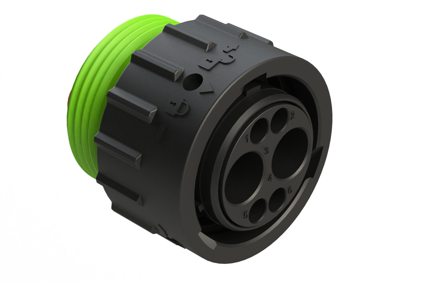 AHDP06-18-06PN-WTA 6 Position Plug, Pin, Shell Size 18, Normal Diameter Seal (Green Adapter), Wide Thread Adapter. HDP26-18-6PN